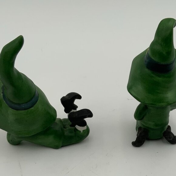 Vintage Leprechaun Elf Set of 2 Made in Taiwan Figures Rare Shelf Home Decor - Picture 5 of 7